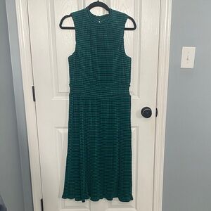 Draper James Green Striped Sleeveless Midi Dress
